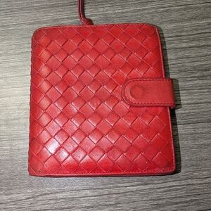 Bottega Veneta Red Leather Wallet